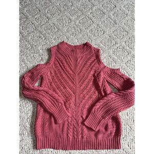 Womens Aeropostale Crochet Coquette Knit Chunky Sweater Women's Medium